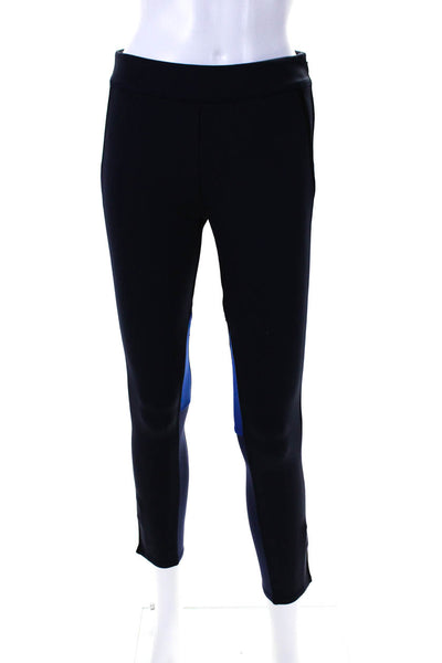 Yosemite Womens Side Zip Striped Trim Ankle Leggings Navy Blue Size 1