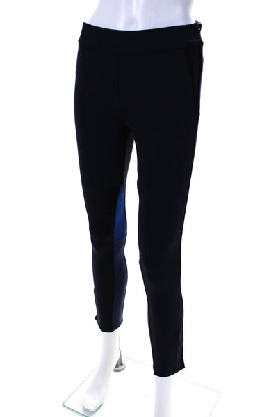 Yosemite Womens Side Zip Striped Trim Ankle Leggings Navy Blue Size 1