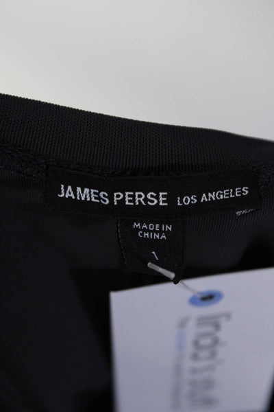 James Perse Womens Long Sleeve Crew Neck Midi Knit Shirt Dress Gray Size 1