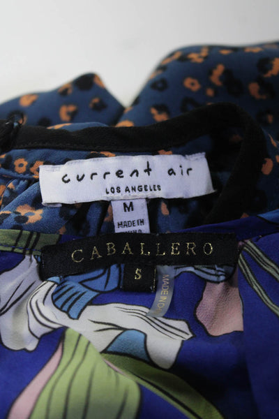 Caballero Collection Current Air Womens Floral Blouse Top Blue Size S M Lot 2