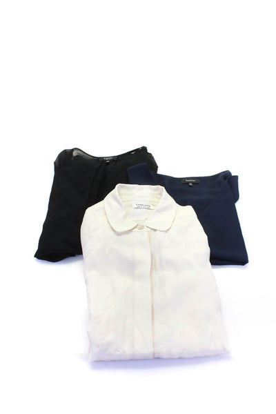Everlane Babaton Womens White Silk Collar Long Sleeve Blouse Top Size XS lot 2