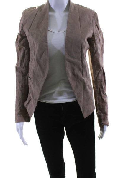 Theory Womens Taupe Open Front Long Sleeve Blazer Size 2