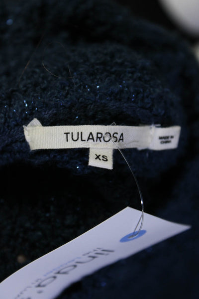 Tularosa Women's Turtleneck Long Sleeves Mini Sweater Dress Blue Size XS