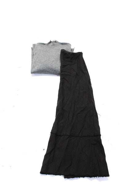 Zara Womens Oversize Turtleneck Sweater Woven Midi Skirt Gray Large L/XL Lot 2
