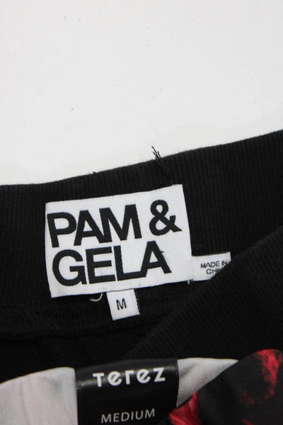 Pam & Gela Terez Womens Sweatpants Leggings Black Red Size Medium Lot 2