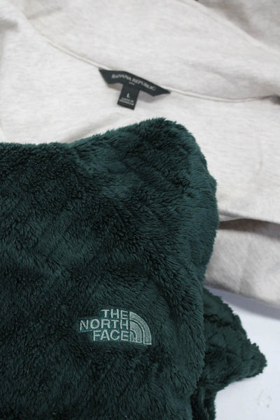 The North Face® Banana Republic Womens Dark Green Zip Fuzzy Jacket Size L lot 2