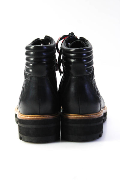 MARC FISHER LTD Womens Leather Round Toe Lace Up Ankle Boots Black Size 8M
