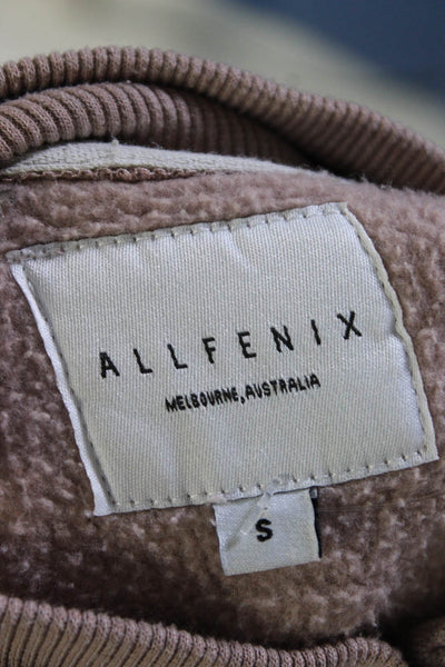 Allfenix Womens Knit Fleece Quarter Zip Pullover Sweatshirt Blush Pink Small