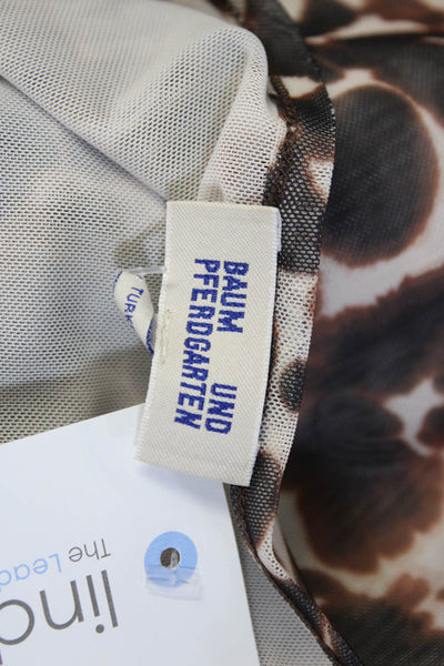 Baum Und Pferdgarten Womens Stretch Animal Print Maxi Dress Brown Size XS