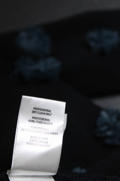Opening Ceremony Womens Knit Pom-Pom Accents V-Neck Sweater Navy Blue Size XS