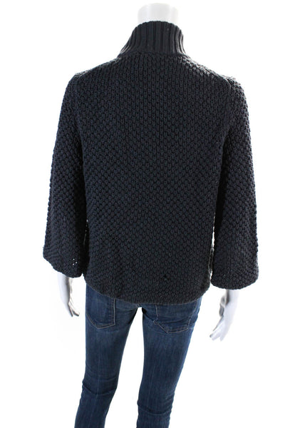 Tea Womens Cotton Snap Closure Long Sleeve Knit Sweater Gray Size S
