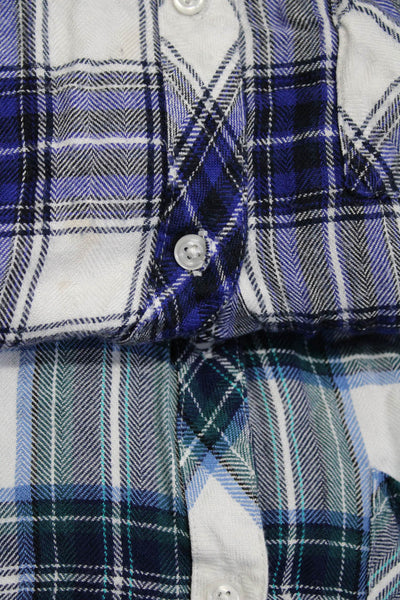 Rails Womens Plaid Long Sleeve Collared Button Down Top Blue Size XS Lot 2