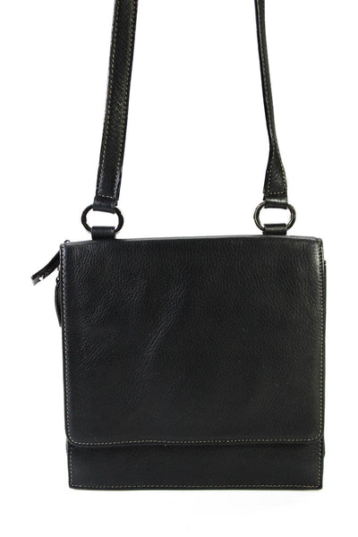 Tignanello Women's Zip Closure Flap Pocket Crossbody Handbag Black Size M