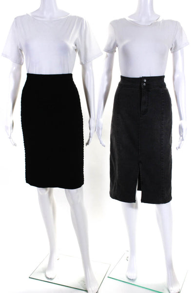 We The Free Catherine Malandrino Womens Slit Denim Skirt Gray Size 29 S Lot 2