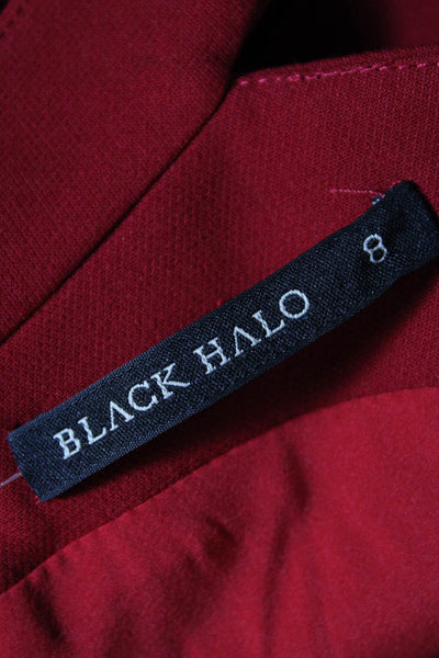 Black Halo Womens Sleeveless Halter Neck Slim Fit Sheath Dress Red Size 8