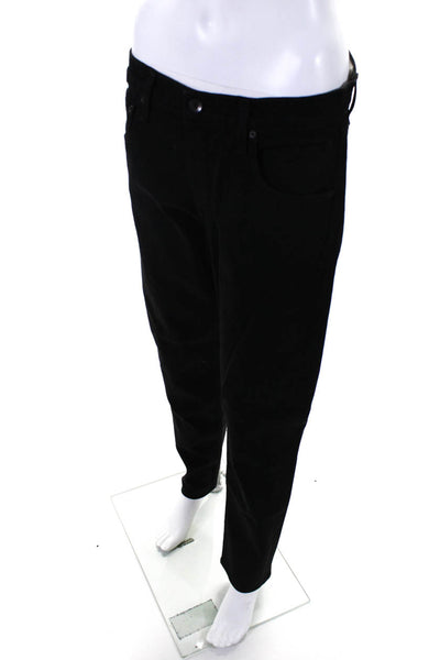 Rag & Bone Women's Midrise Button Fly Straight Leg Denim Pant Black Size 33