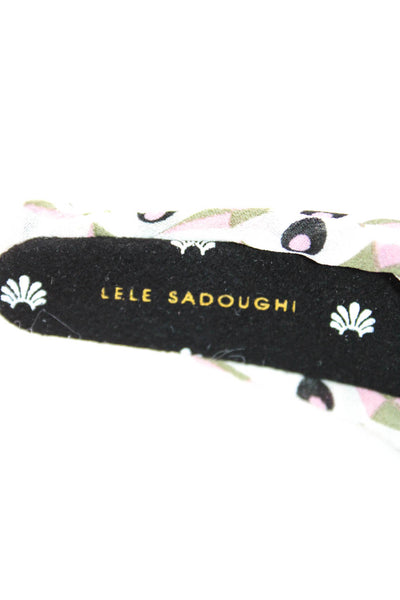 Lele Sadoughi Womens White Printed Twist Detail Headband