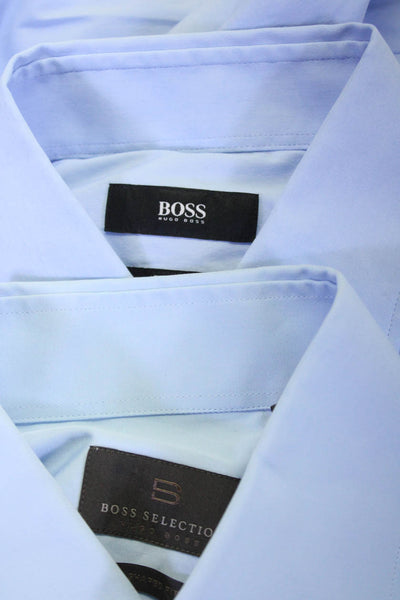 Boss Hugo Boss Mens Long Sleeve Button Down Dress Shirt Blue Size 39 Lot 3