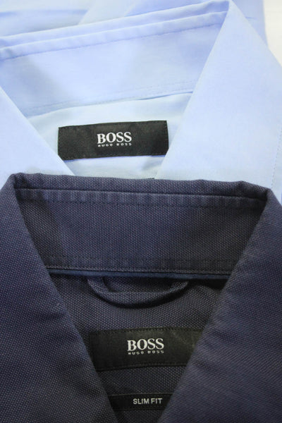 Boss Hugo Boss Mens Long Sleeve Button Down Dress Shirt Blue Size 39 Lot 3