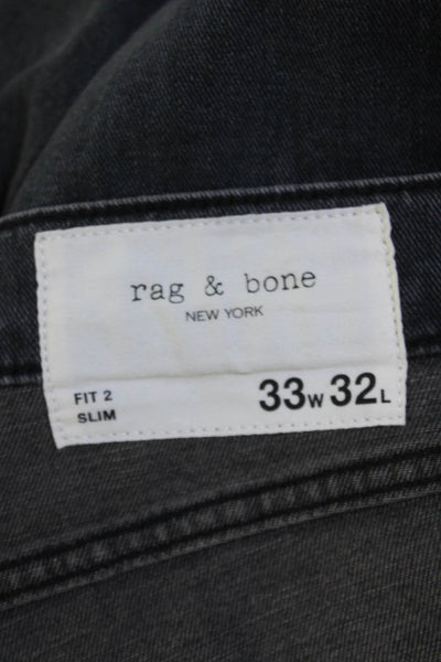 Rag & Bone Mens Cotton 5 Pocket Straight Slim Fit Jeans Black Size 33