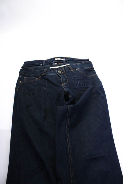 Levis Ella Womens Dark Wash Buttoned Straight Leg Jeans Blue Size 29 30 Lot 2