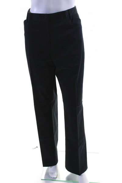 Zanella Women's Button Closure Flat Front Straight Leg Dress Pant Blue Size 10