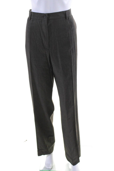 Zanella Women's Button Closure Flat Front Straight Leg Dress Pant Brown Size 10