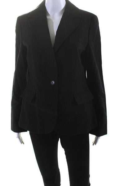 Barneys New York Women's Long Sleeves Lined One Button Blazer Black Size 10