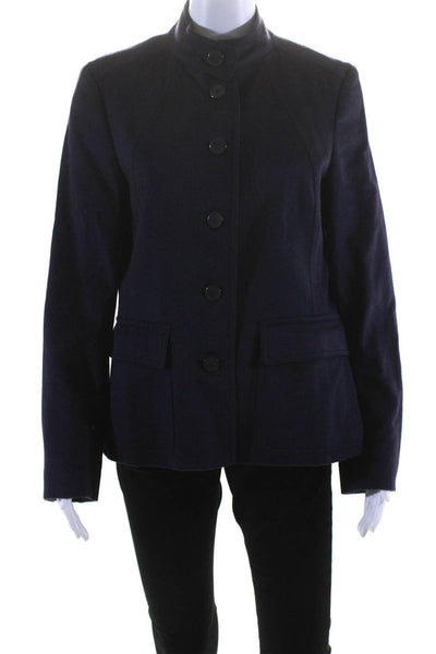 Zanella Women's Long Sleeves Button Down Lined Jacket Purple Size10