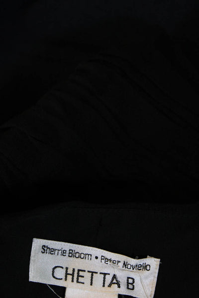 Chetta B Womens Square Neck Short Sleeves Cinch Fit Flare Midi Dress Black Size