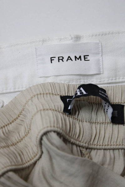 Frame Zara Womens White Cotton High Rise Straight Leg Jeans Size 31 M Lot 2