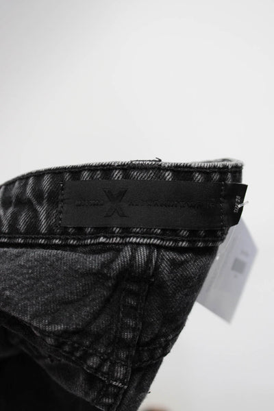 Alexander Wang Womens Cotton Denim High-Rise Cut Off Shorts Black Size 28