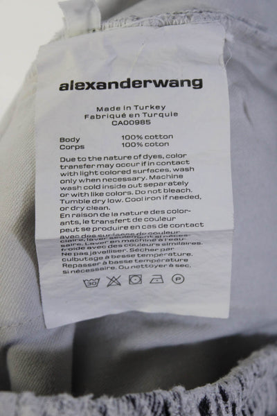Alexander Wang Womens Cotton Animal Print Drawstring Waist Shirts White Size S