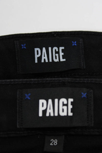 Paige Women's Midrise Five Pockets Skinny Coated Denim Pant Black Size 28 Lot 2