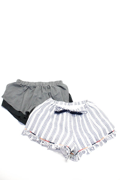 FP Movement Sugar + Lips Womens Athletic Striped Shorts Gray Size M Lot 2