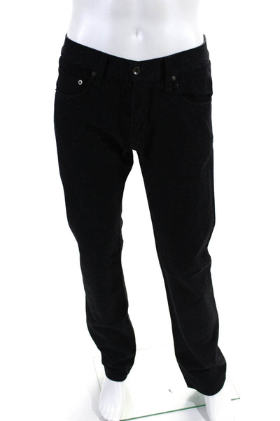 Rag & Bone Mens Cotton Blend Five Pocket Button Fly Straight Jeans Black Size 31