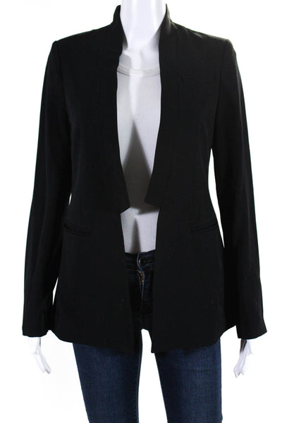 Banana Republic Womens Open Front Twill Blazer Jacket Navy Blue Size 2