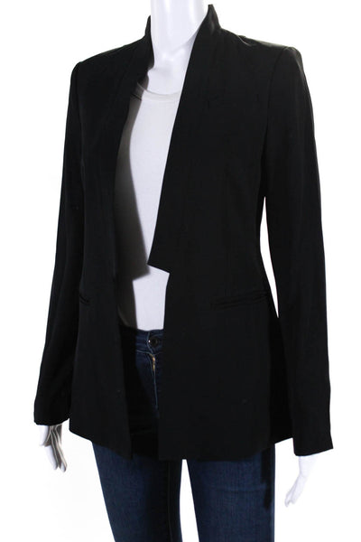 Banana Republic Womens Open Front Twill Blazer Jacket Navy Blue Size 2