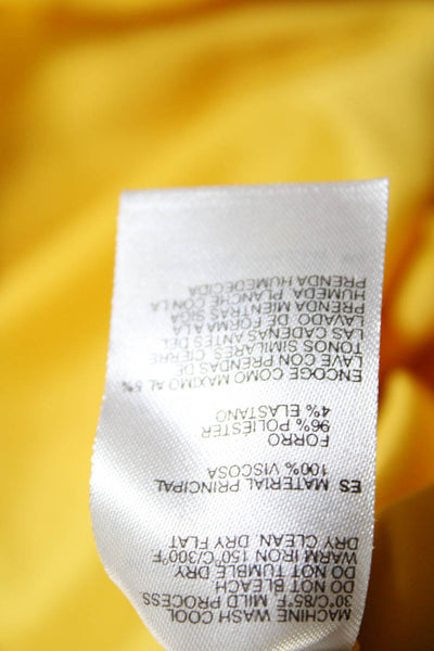 Marimekko Womens Pleated Lined Back Zip Midi Skirt Yellow Size 36