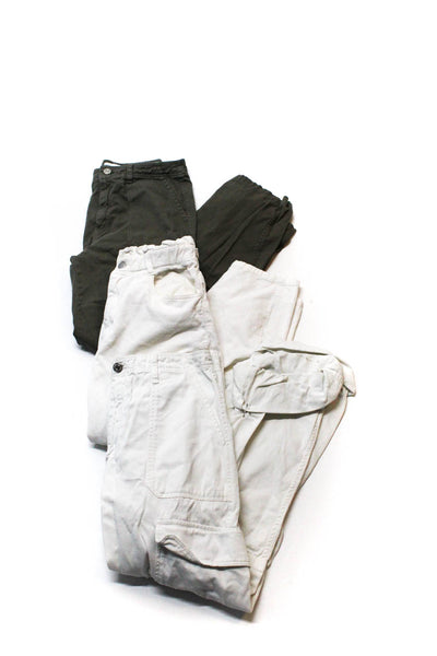 Zara Womens Straight Leg Corduroy Cargo Pants White Gray Size 8 Lot 3