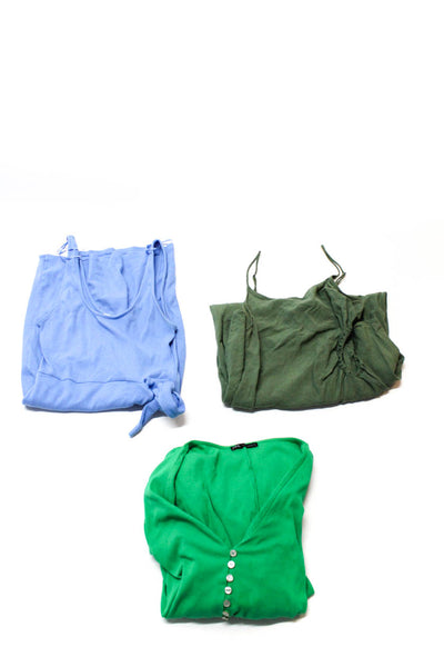 Zara Womens Ribbed Knit Shift Shirt Tank Dresses Green Blue Medium Large Lot 3