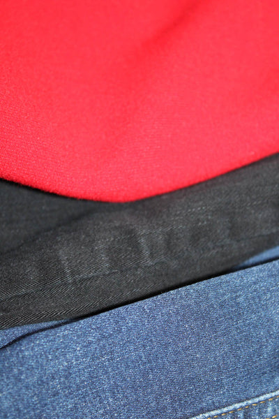 Zara Womens High Rise Wide Leg Skinny Jeans Mini Skirt Blue Red 6 10 Large Lot 3