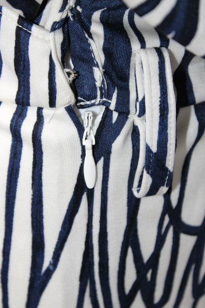 Moschino Cheap & Chic Womens Stripe Surplice Midi Sheath Dress Blue White Size 6