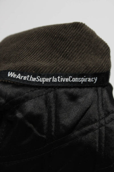 We Are The SuperLative Conspiracy Mens Layered Full Zip Coat Navy Blue Size M