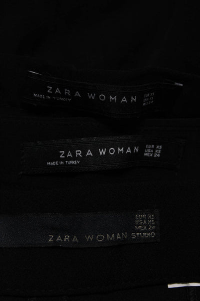 Zara Women's Zip Closure Flat Front Flare Leg Dress Pant Black Size XS Lot 3