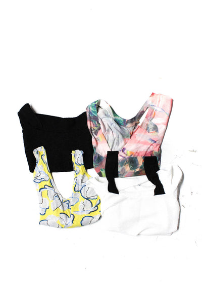 Zara Womens Sleeveless Scoop Neck Abstract Print Blouse Yellow Size S m Lot 4