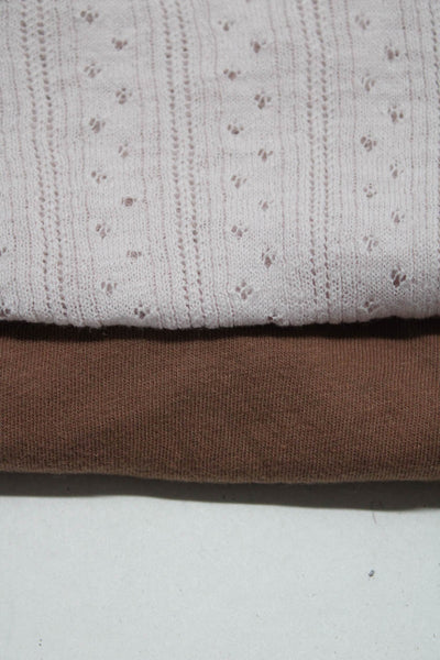 Michael Stars 360 Sweater Womens Pointelle Knit V Neck Top Tee Shirt XS Lot 2
