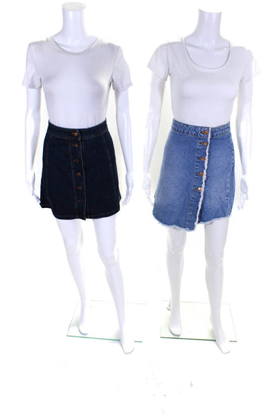 Madewell Zara Womens Denim Skirts Blue Size 10 L Lot 2