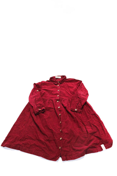 Pastel Loud Dot & Line Girls Check Striped Print Dresses Red Size  8 10 Lot 4