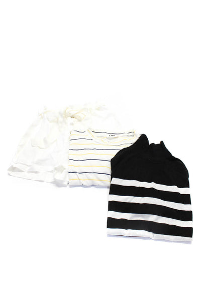 LNA Zara Bella Dhal Womens Shorts White Striped Long Sleeve Knit Top Size S lot3